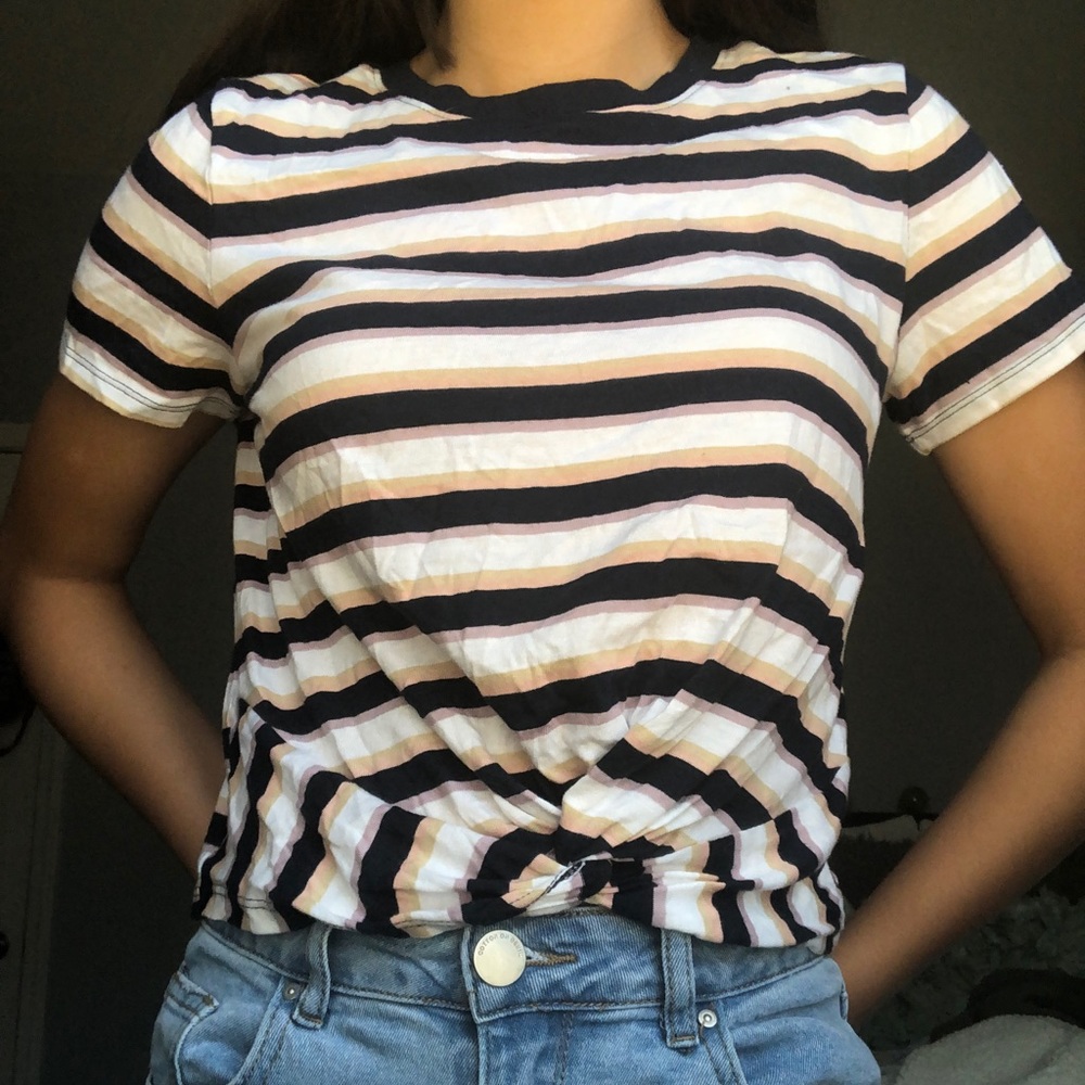 Hollister (small) striped crop top